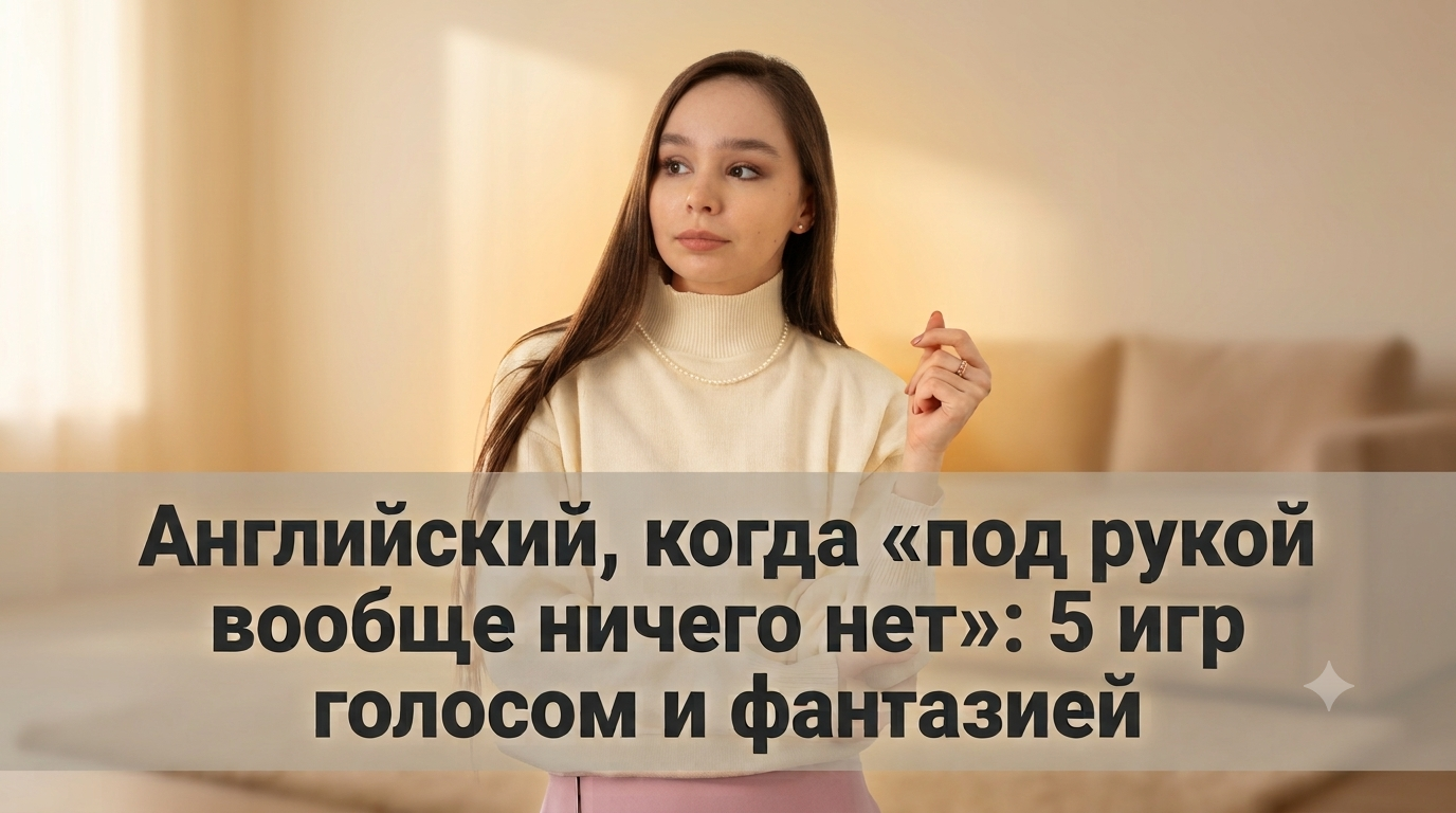 Читать далее о этой статье Английский, когда «под рукой вообще ничего нет»: 5 игр голосом и фантазией (очередь, ожидание, скука)